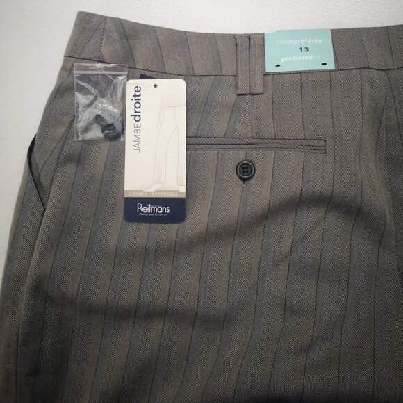 NWT Reitmans Ladies Size 13 Straight Leg Striped Washable/Stretch Dress Pants - Picture 7 of 14